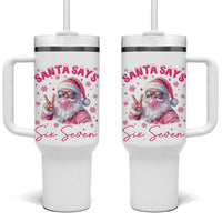 67 Six Seven Pink Santa Christmas Meme Tumbler With Handle - Wonder Print Shop