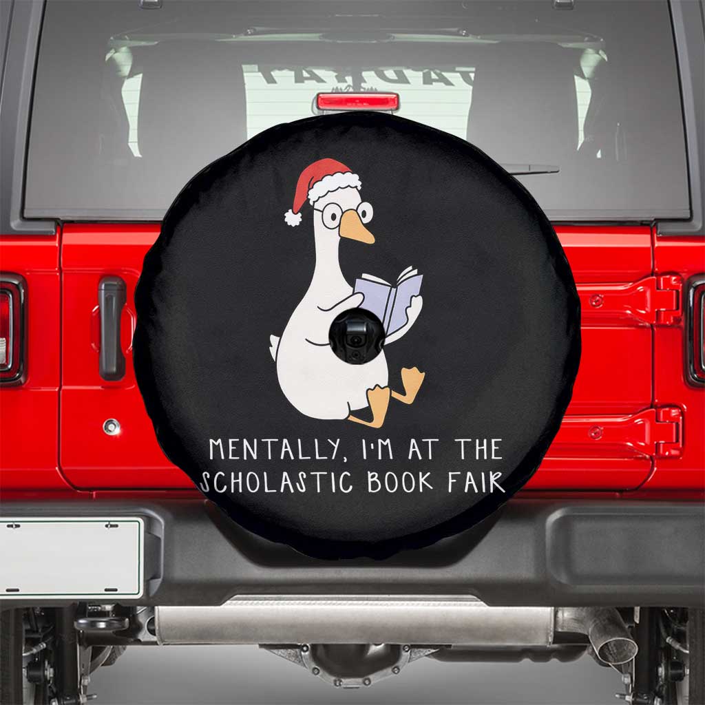 Silly Goose Bookish Christmas Spare Tire Cover Mentally I Am At The Scholastic Book Fair - Wonder Print Shop