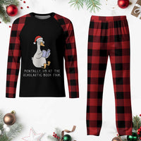 Silly Goose Bookish Christmas Plaid Pajama Set Mentally I Am At The Scholastic Book Fair - Wonder Print Shop
