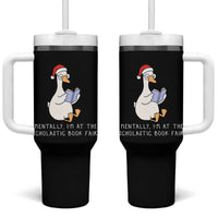Silly Goose Bookish Christmas Tumbler With Handle Mentally I Am At The Scholastic Book Fair - Wonder Print Shop