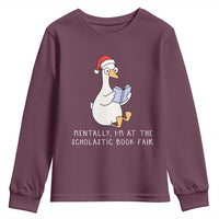 Silly Goose Bookish Christmas Youth Sweatshirt Mentally I Am At The Scholastic Book Fair - Wonder Print Shop