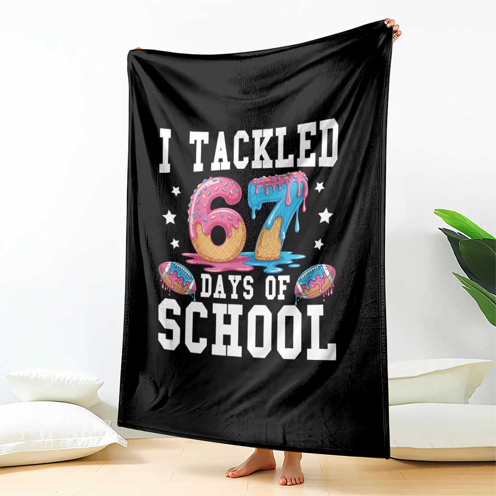 67 Days Of School Throw Blanket Six Seven Sports American Football Ice Cream Drip - Wonder Print Shop