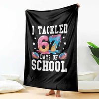 67 Days Of School Throw Blanket Six Seven Sports American Football Ice Cream Drip - Wonder Print Shop
