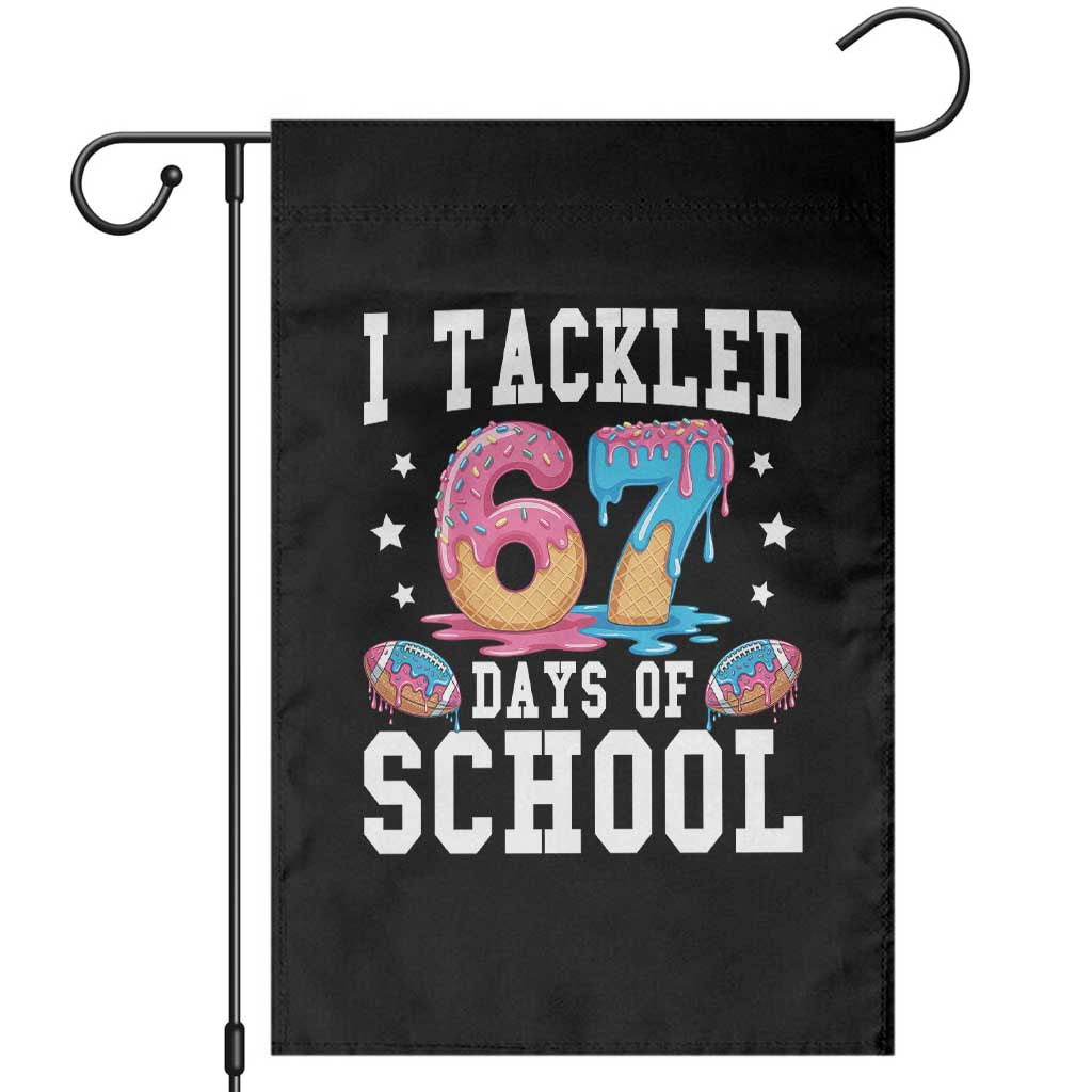 67 Days Of School Garden Flag Six Seven Sports American Football Ice Cream Drip - Wonder Print Shop