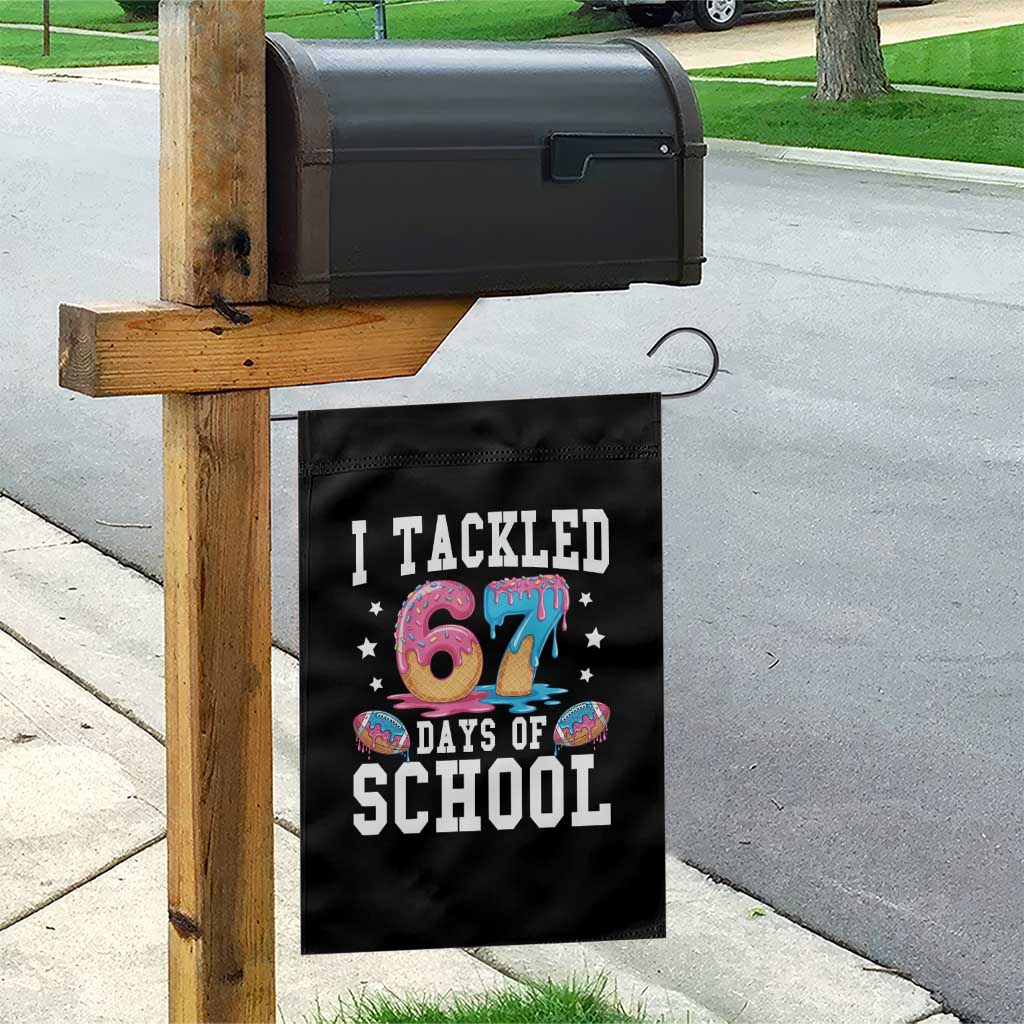67 Days Of School Garden Flag Six Seven Sports American Football Ice Cream Drip - Wonder Print Shop