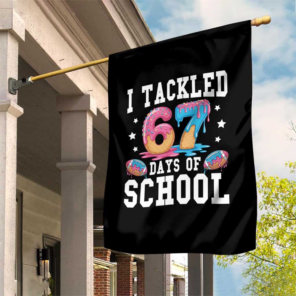 67 Days Of School Garden Flag Six Seven Sports American Football Ice Cream Drip - Wonder Print Shop