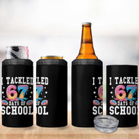 67 Days Of School 4 in 1 Can Cooler Tumbler Six Seven Sports American Football Ice Cream Drip - Wonder Print Shop