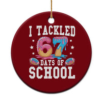 67 Days Of School Ceramic Ornament Six Seven Sports American Football Ice Cream Drip - Wonder Print Shop