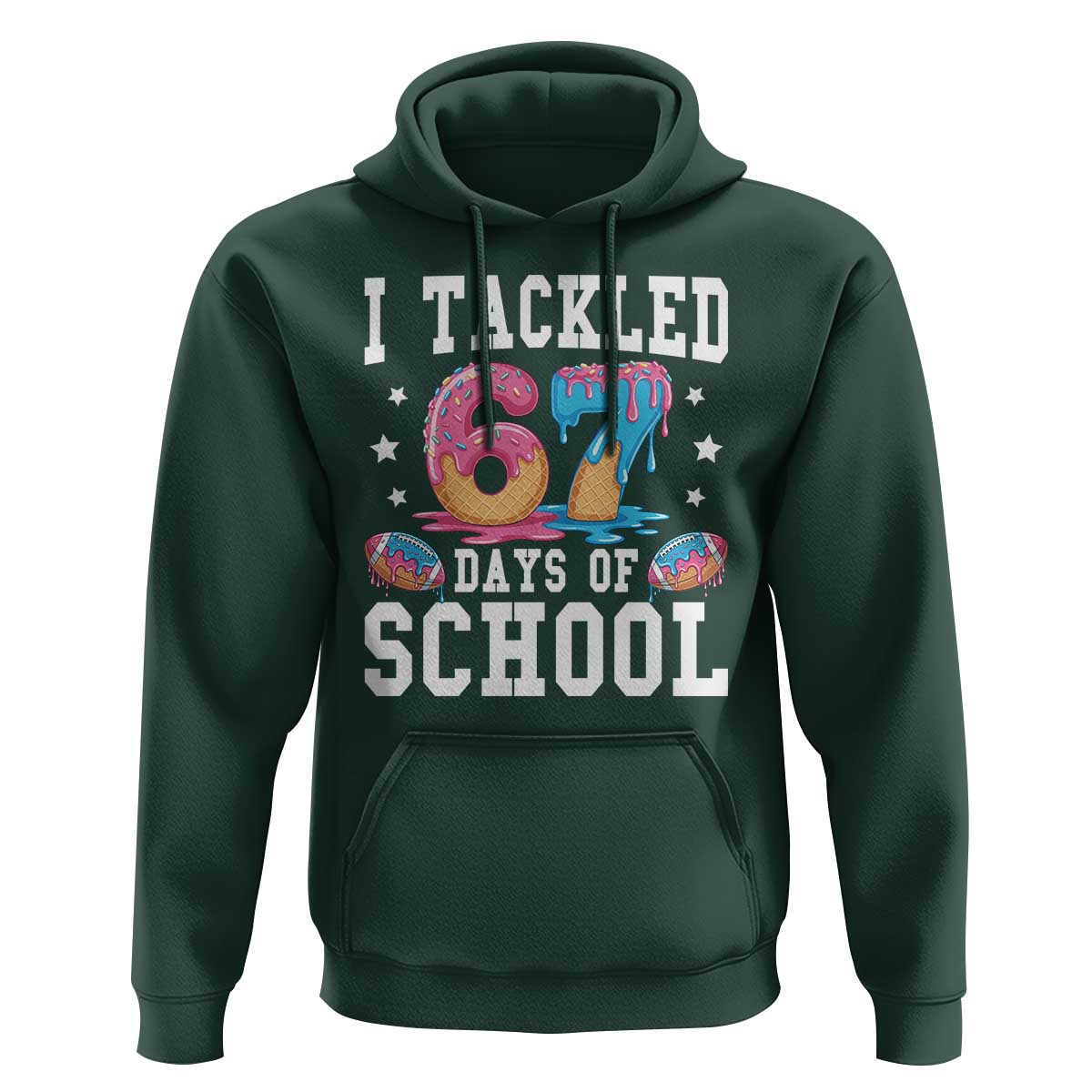 67 Days Of School Hoodie Six Seven Sports American Football Ice Cream Drip - Wonder Print Shop