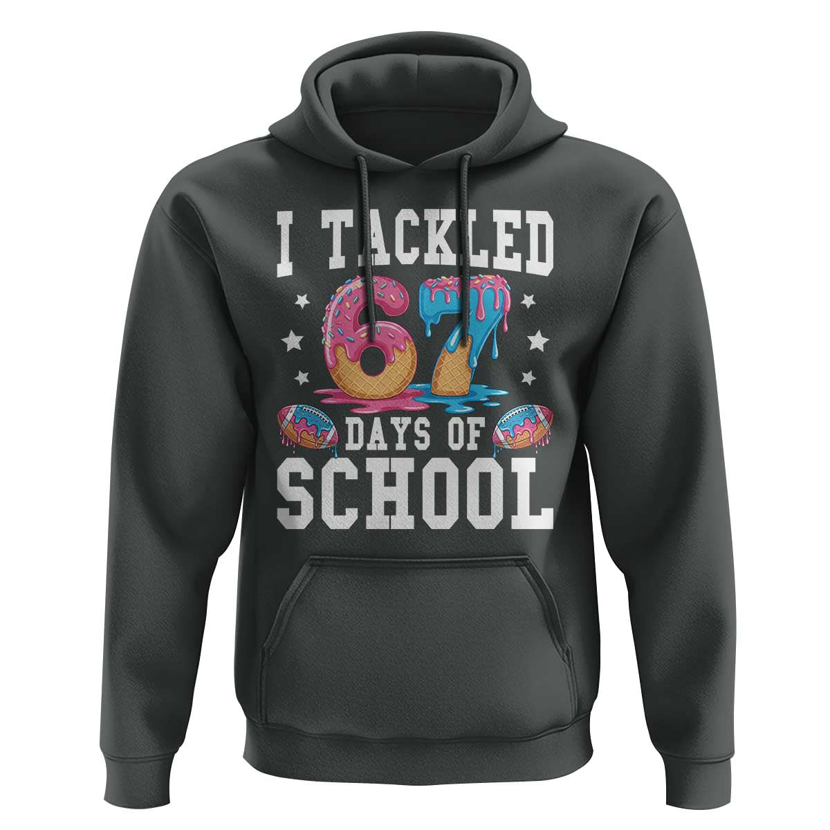 67 Days Of School Hoodie Six Seven Sports American Football Ice Cream Drip - Wonder Print Shop