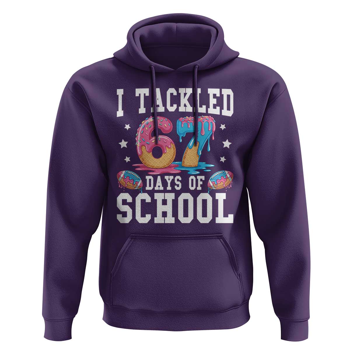 67 Days Of School Hoodie Six Seven Sports American Football Ice Cream Drip - Wonder Print Shop