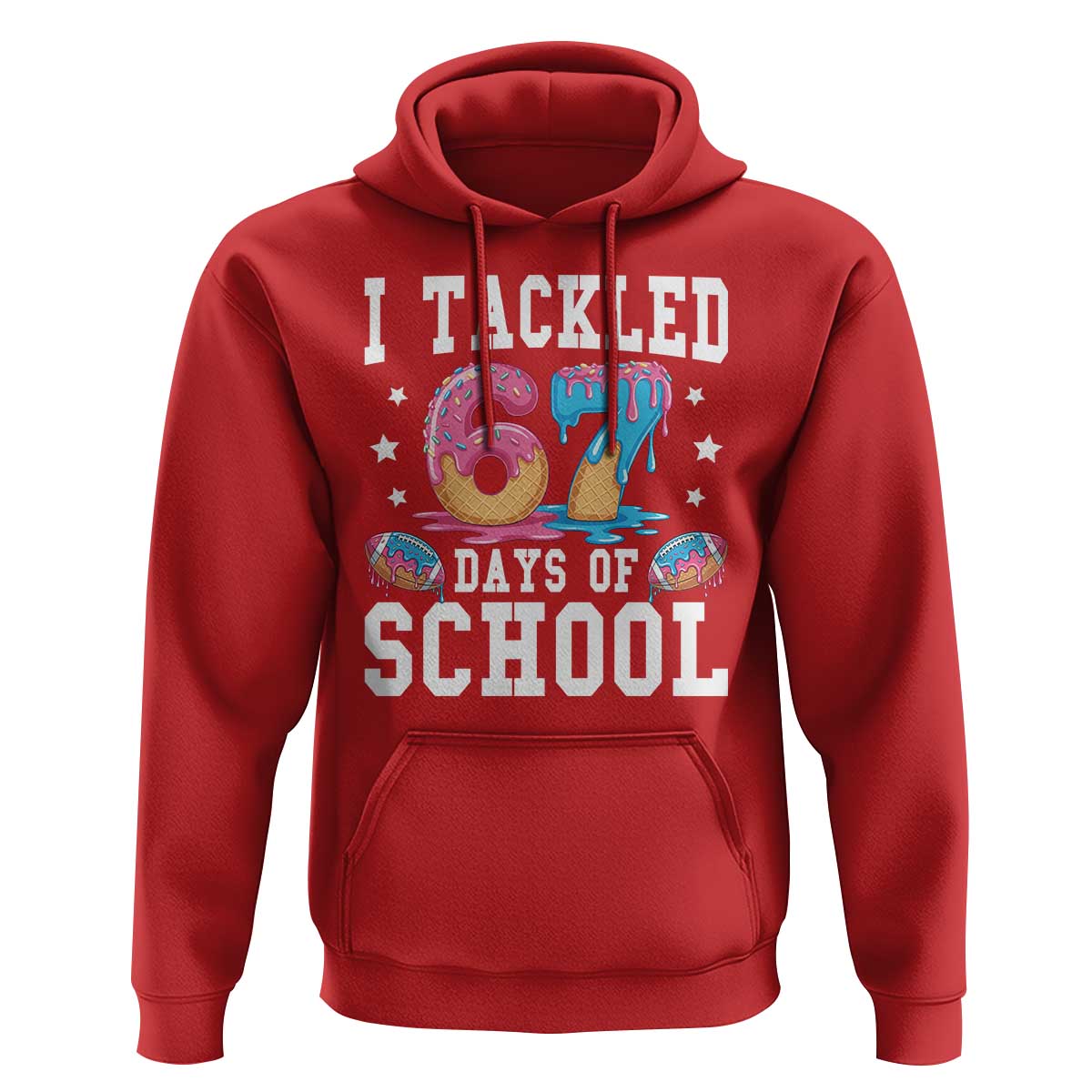 67 Days Of School Hoodie Six Seven Sports American Football Ice Cream Drip - Wonder Print Shop