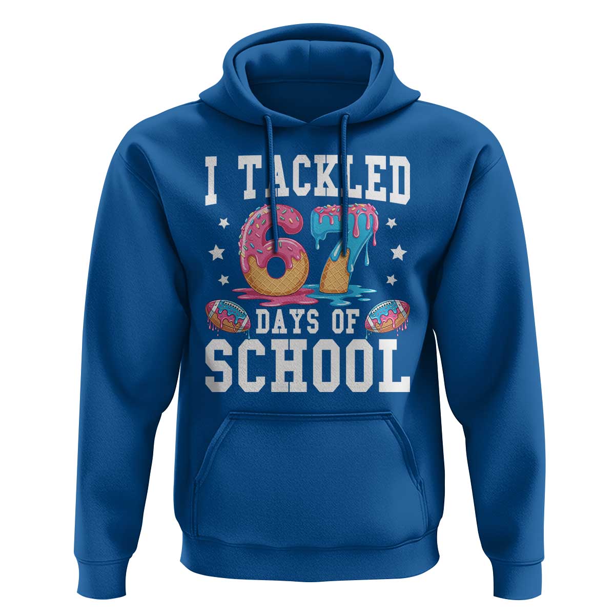 67 Days Of School Hoodie Six Seven Sports American Football Ice Cream Drip - Wonder Print Shop
