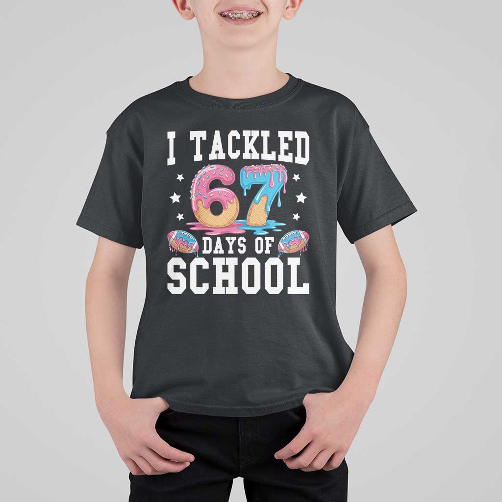 67 Days Of School T Shirt For Kid Six Seven Sports American Football Ice Cream Drip - Wonder Print Shop