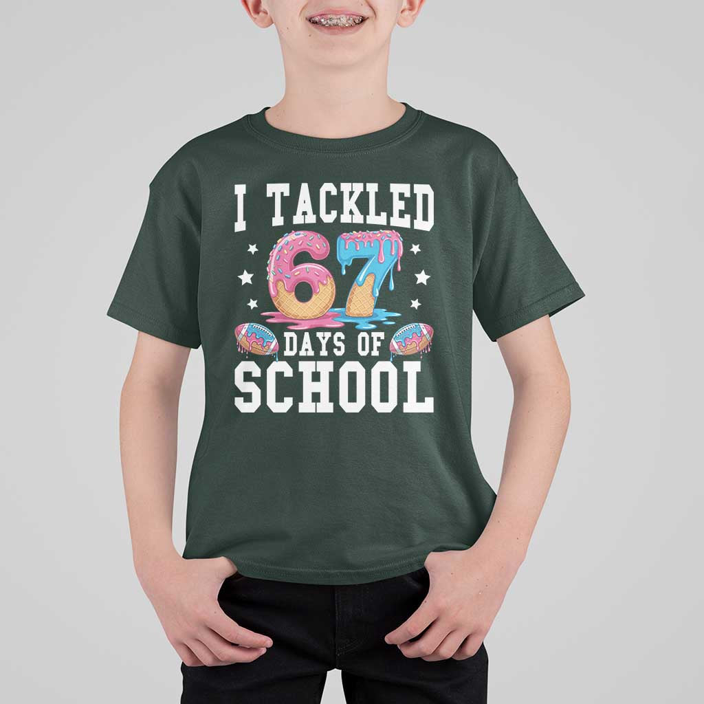 67 Days Of School T Shirt For Kid Six Seven Sports American Football Ice Cream Drip - Wonder Print Shop