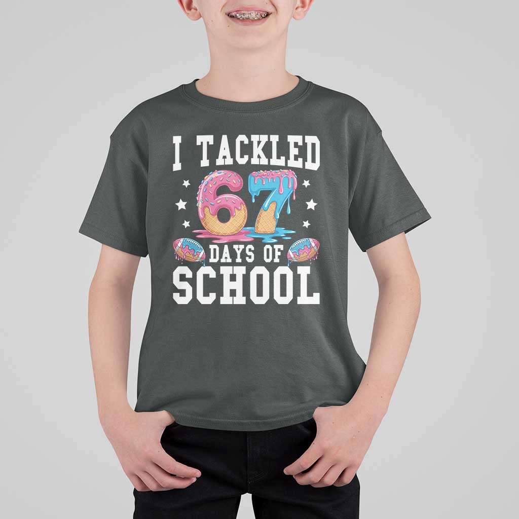 67 Days Of School T Shirt For Kid Six Seven Sports American Football Ice Cream Drip - Wonder Print Shop