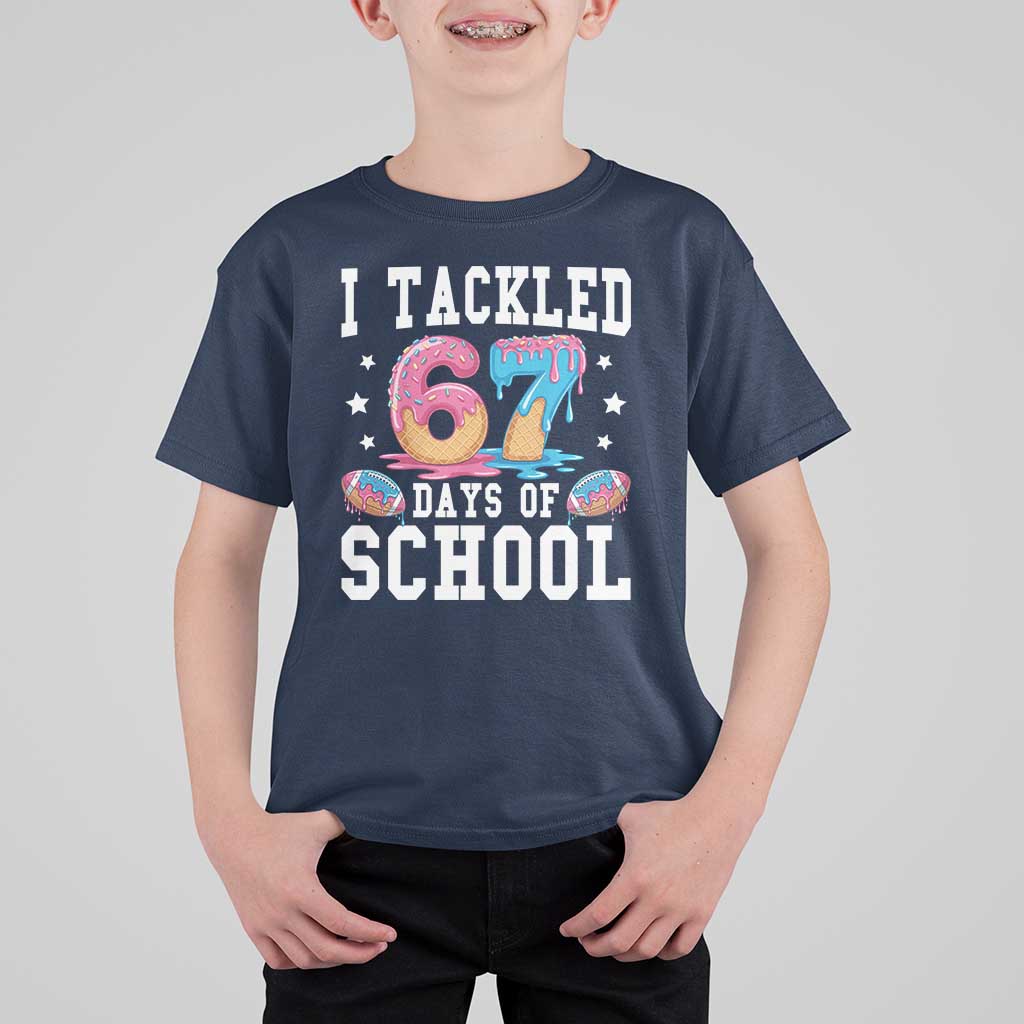 67 Days Of School T Shirt For Kid Six Seven Sports American Football Ice Cream Drip - Wonder Print Shop