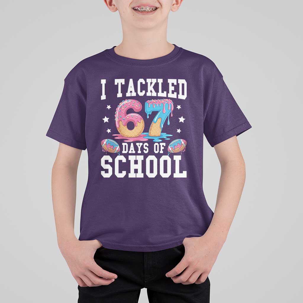 67 Days Of School T Shirt For Kid Six Seven Sports American Football Ice Cream Drip - Wonder Print Shop