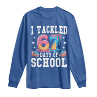 67 Days Of School Long Sleeve Shirt Six Seven Sports American Football Ice Cream Drip - Wonder Print Shop