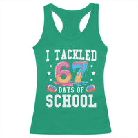 67 Days Of School Racerback Tank Top Six Seven Sports American Football Ice Cream Drip - Wonder Print Shop