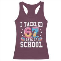 67 Days Of School Racerback Tank Top Six Seven Sports American Football Ice Cream Drip - Wonder Print Shop