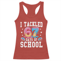 67 Days Of School Racerback Tank Top Six Seven Sports American Football Ice Cream Drip - Wonder Print Shop