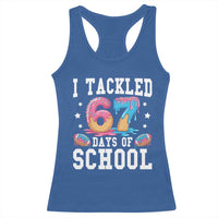 67 Days Of School Racerback Tank Top Six Seven Sports American Football Ice Cream Drip - Wonder Print Shop