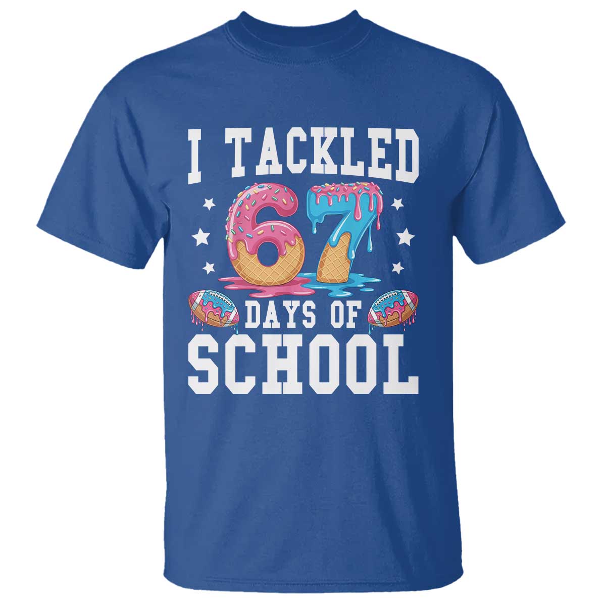 67 Days Of School T Shirt Six Seven Sports American Football Ice Cream Drip - Wonder Print Shop