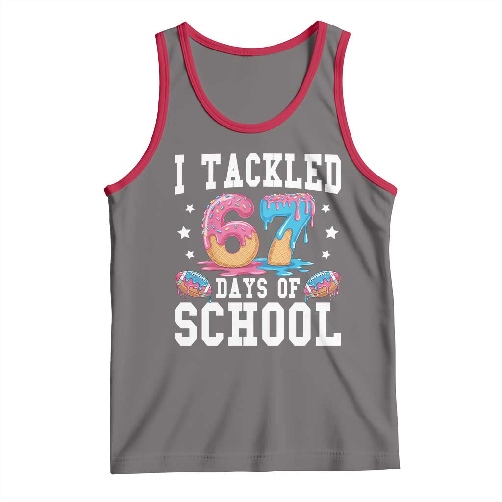 67 Days Of School Tank Top Six Seven Sports American Football Ice Cream Drip - Wonder Print Shop