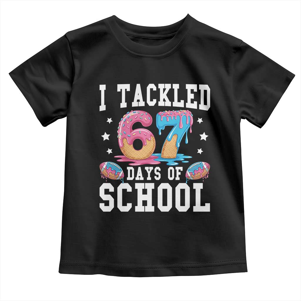 67 Days Of School Toddler T Shirt Six Seven Sports American Football Ice Cream Drip - Wonder Print Shop