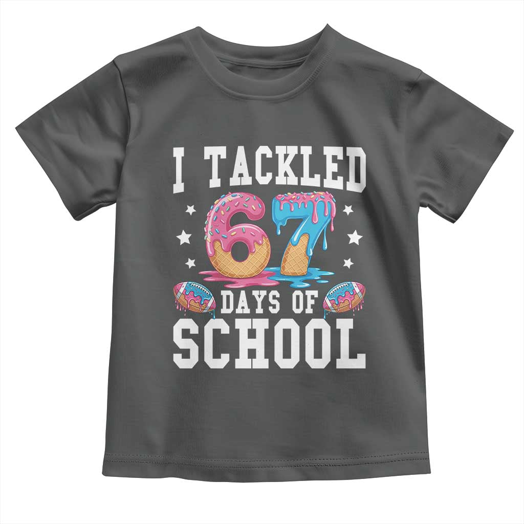 67 Days Of School Toddler T Shirt Six Seven Sports American Football Ice Cream Drip - Wonder Print Shop