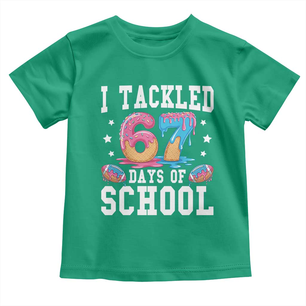 67 Days Of School Toddler T Shirt Six Seven Sports American Football Ice Cream Drip - Wonder Print Shop