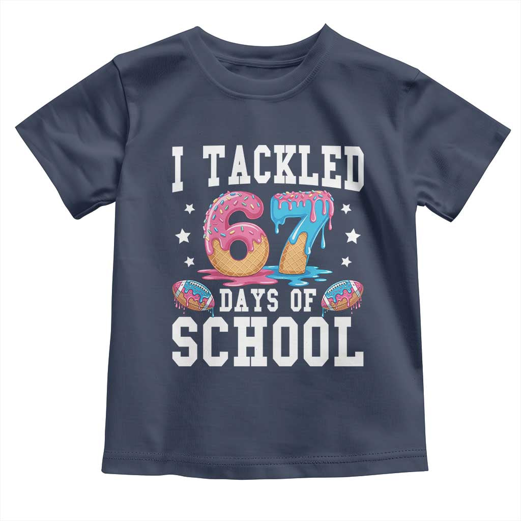 67 Days Of School Toddler T Shirt Six Seven Sports American Football Ice Cream Drip - Wonder Print Shop
