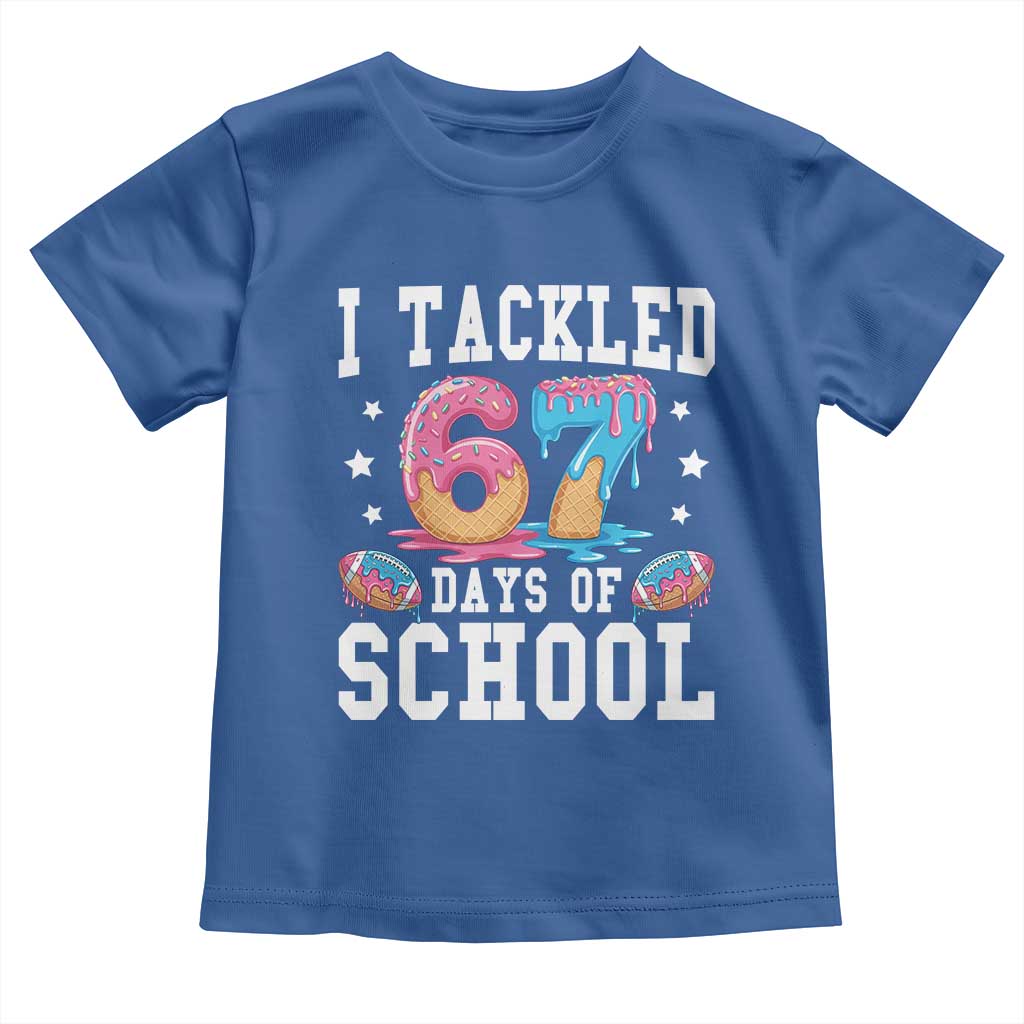 67 Days Of School Toddler T Shirt Six Seven Sports American Football Ice Cream Drip - Wonder Print Shop