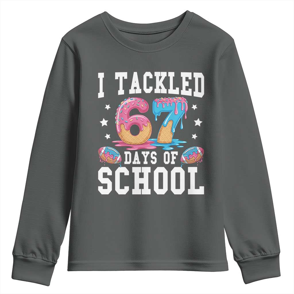 67 Days Of School Youth Sweatshirt Six Seven Sports American Football Ice Cream Drip - Wonder Print Shop