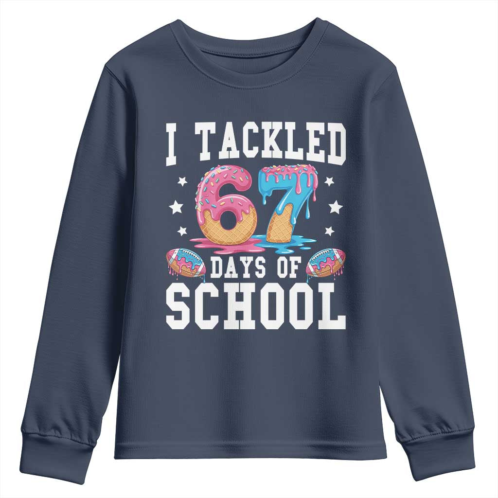 67 Days Of School Youth Sweatshirt Six Seven Sports American Football Ice Cream Drip - Wonder Print Shop