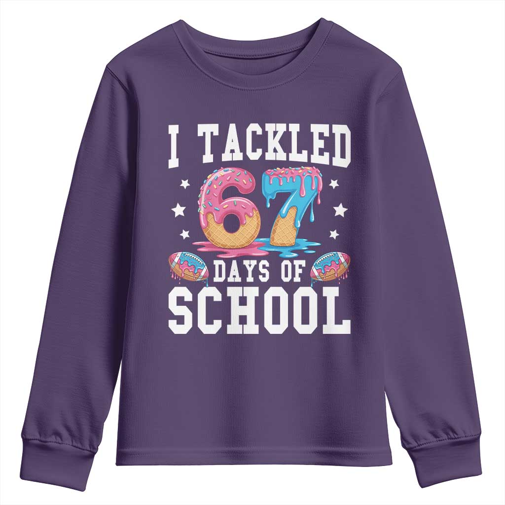 67 Days Of School Youth Sweatshirt Six Seven Sports American Football Ice Cream Drip - Wonder Print Shop