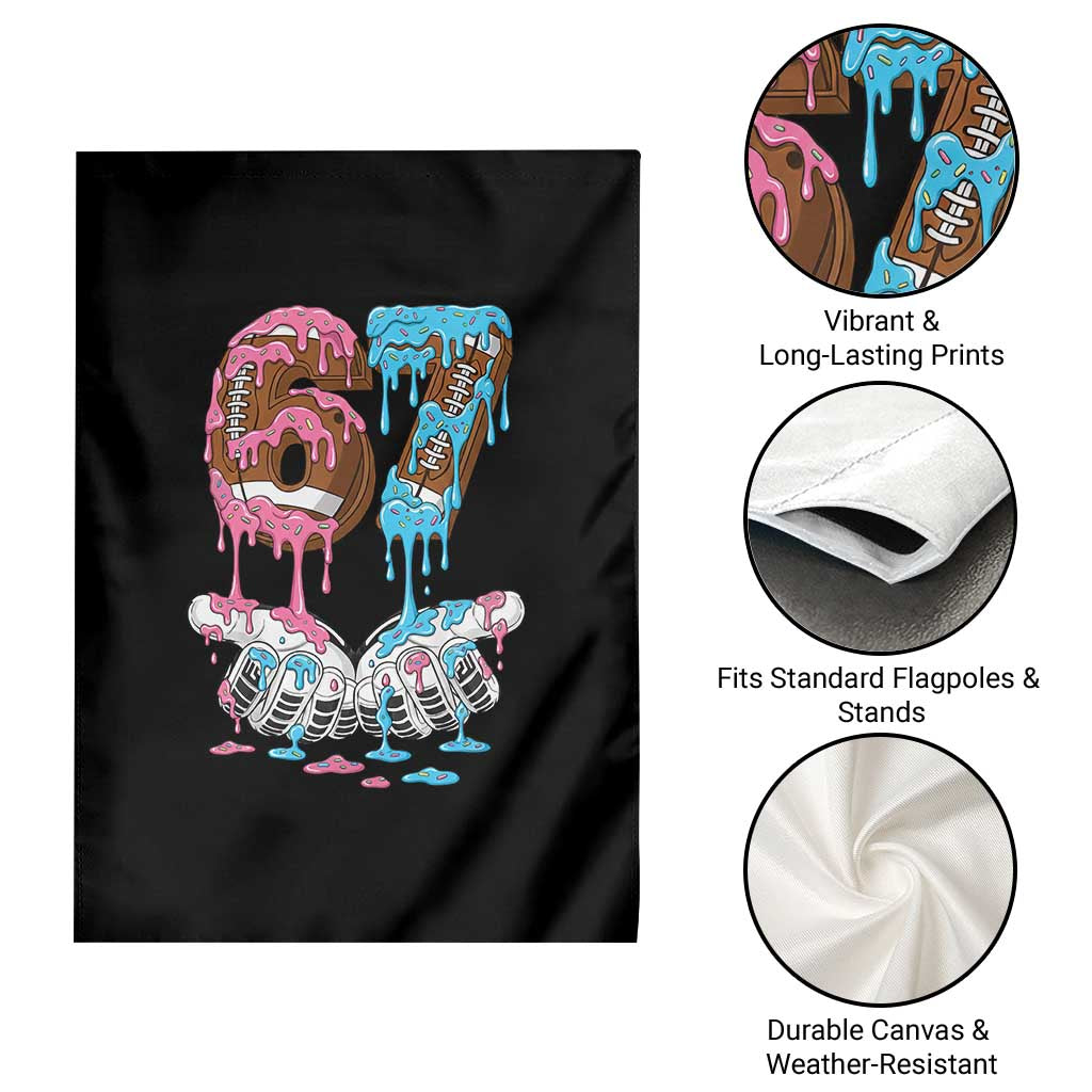 67 Football Meme Garden Flag Six Seven Sports American Football Ice Cream Drip - Wonder Print Shop