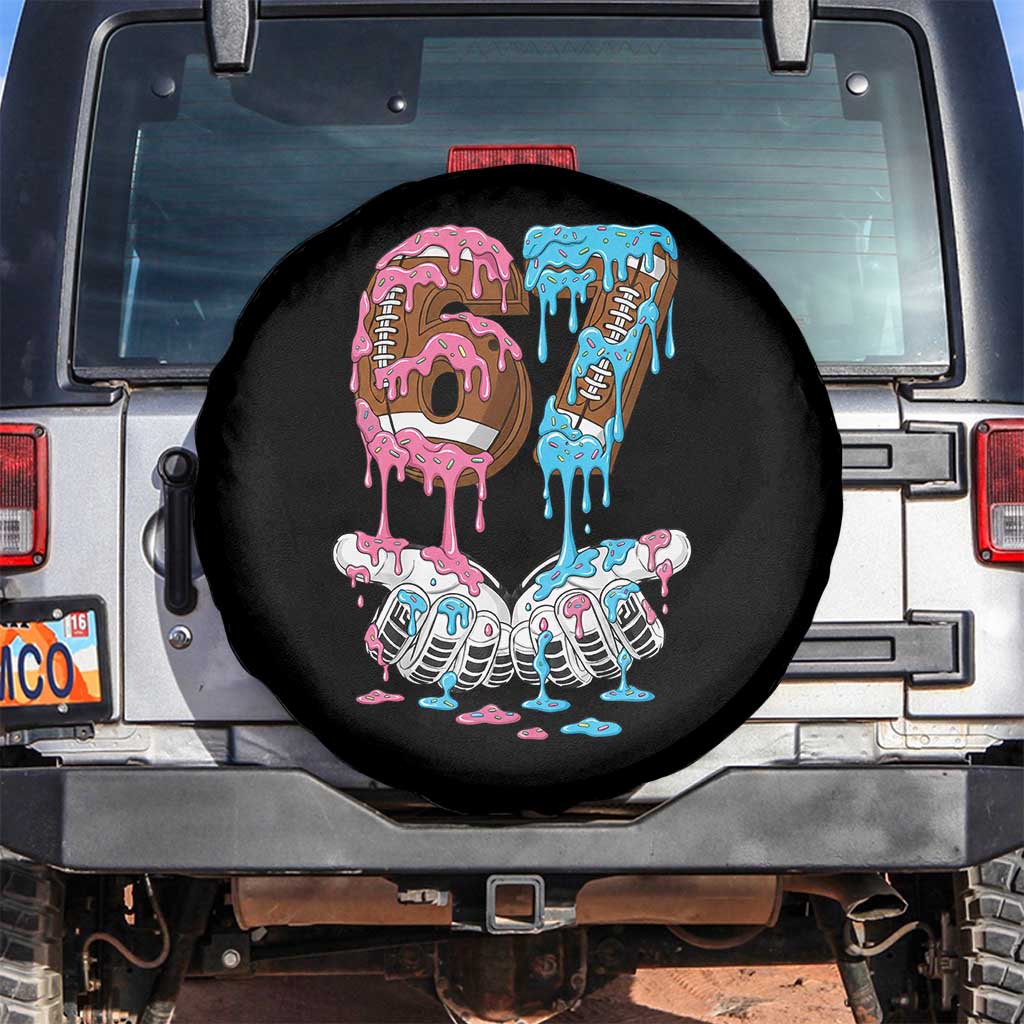67 Football Meme Spare Tire Cover Six Seven Sports American Football Ice Cream Drip - Wonder Print Shop