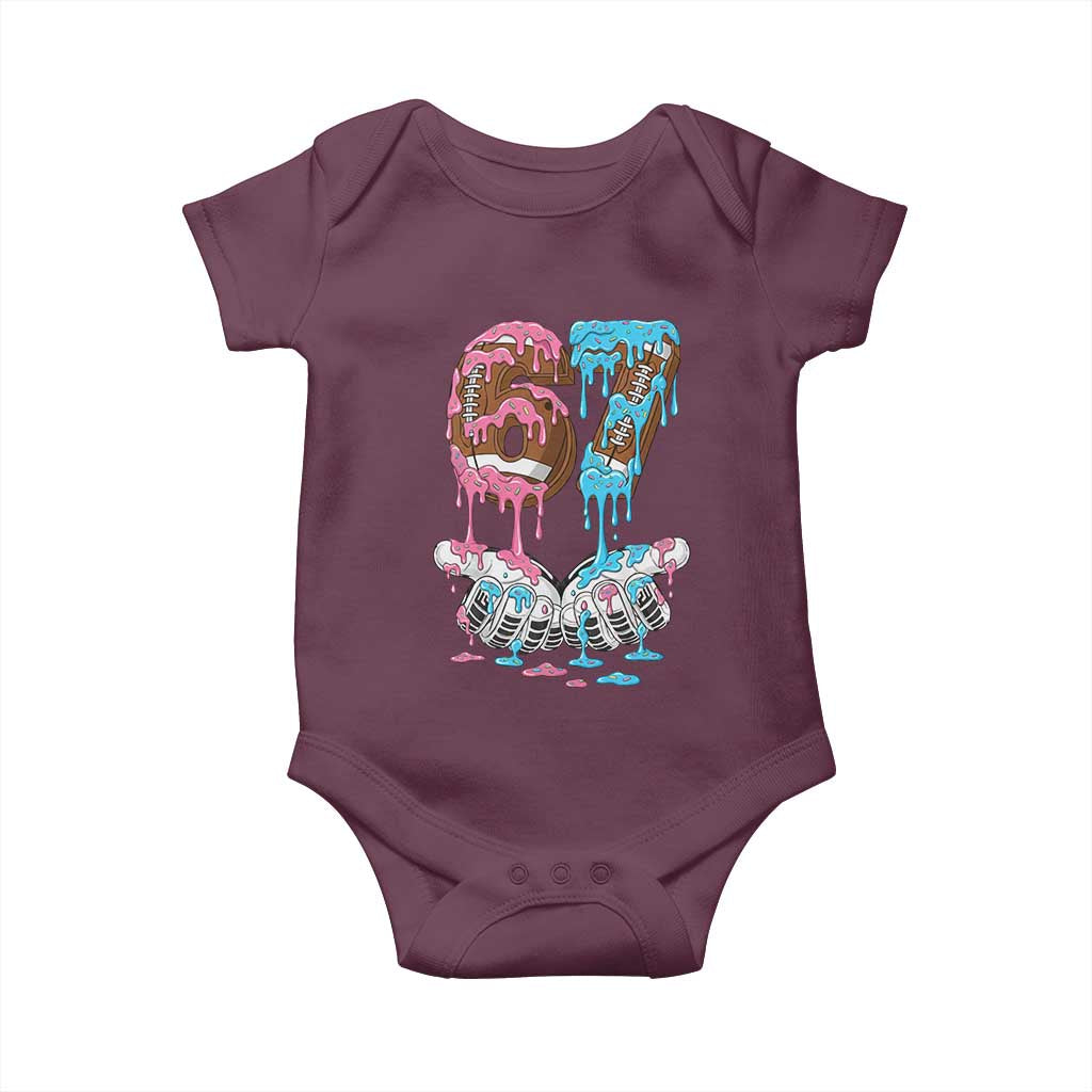 67 Football Meme Baby Onesie Six Seven Sports American Football Ice Cream Drip - Wonder Print Shop