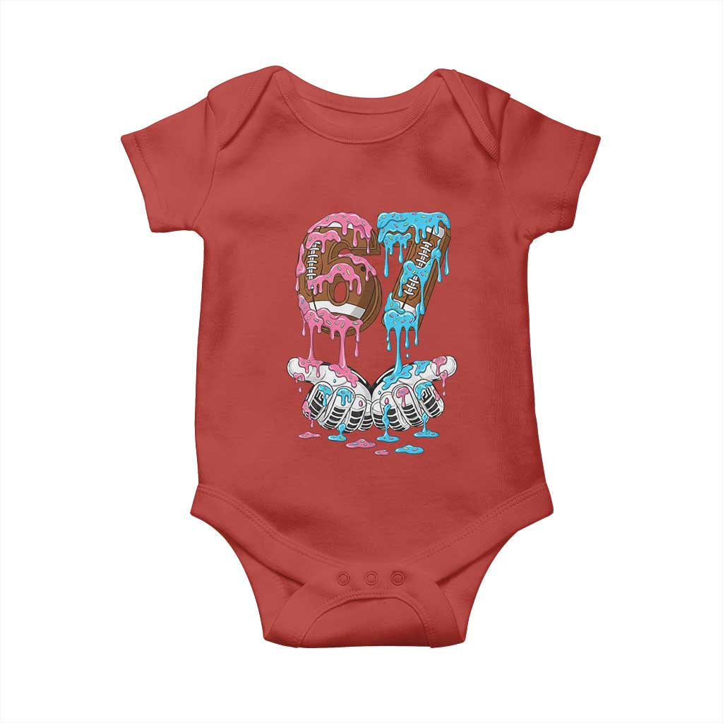 67 Football Meme Baby Onesie Six Seven Sports American Football Ice Cream Drip - Wonder Print Shop