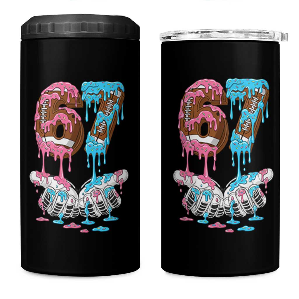67 Football Meme 4 in 1 Can Cooler Tumbler Six Seven Sports American Football Ice Cream Drip - Wonder Print Shop
