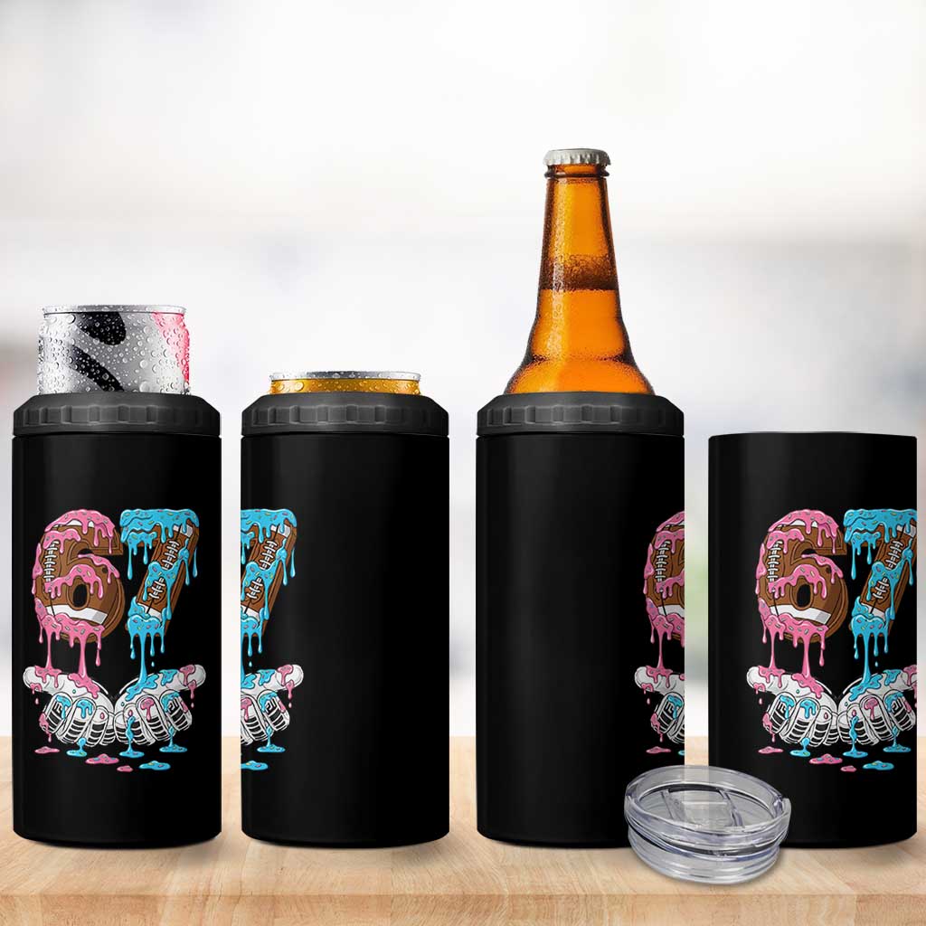 67 Football Meme 4 in 1 Can Cooler Tumbler Six Seven Sports American Football Ice Cream Drip - Wonder Print Shop