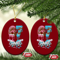 67 Football Meme Ceramic Ornament Six Seven Sports American Football Ice Cream Drip - Wonder Print Shop