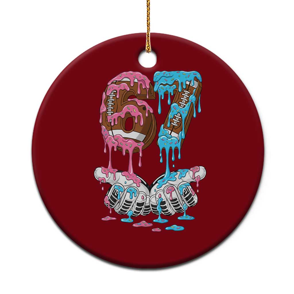 67 Football Meme Ceramic Ornament Six Seven Sports American Football Ice Cream Drip - Wonder Print Shop