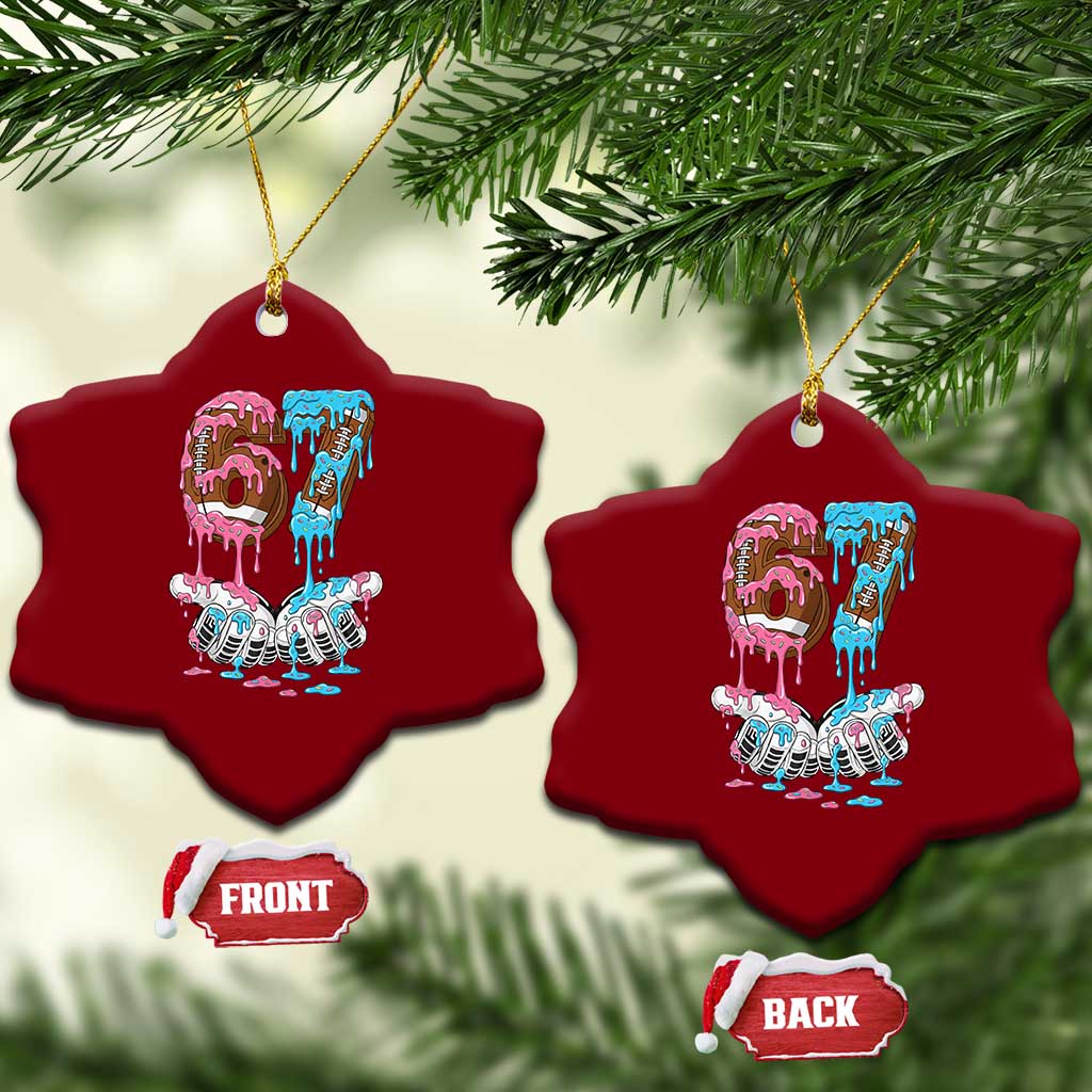 67 Football Meme Ceramic Ornament Six Seven Sports American Football Ice Cream Drip - Wonder Print Shop