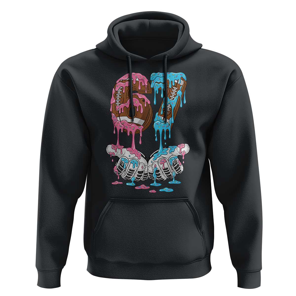 67 Football Meme Hoodie Six Seven Sports American Football Ice Cream Drip - Wonder Print Shop
