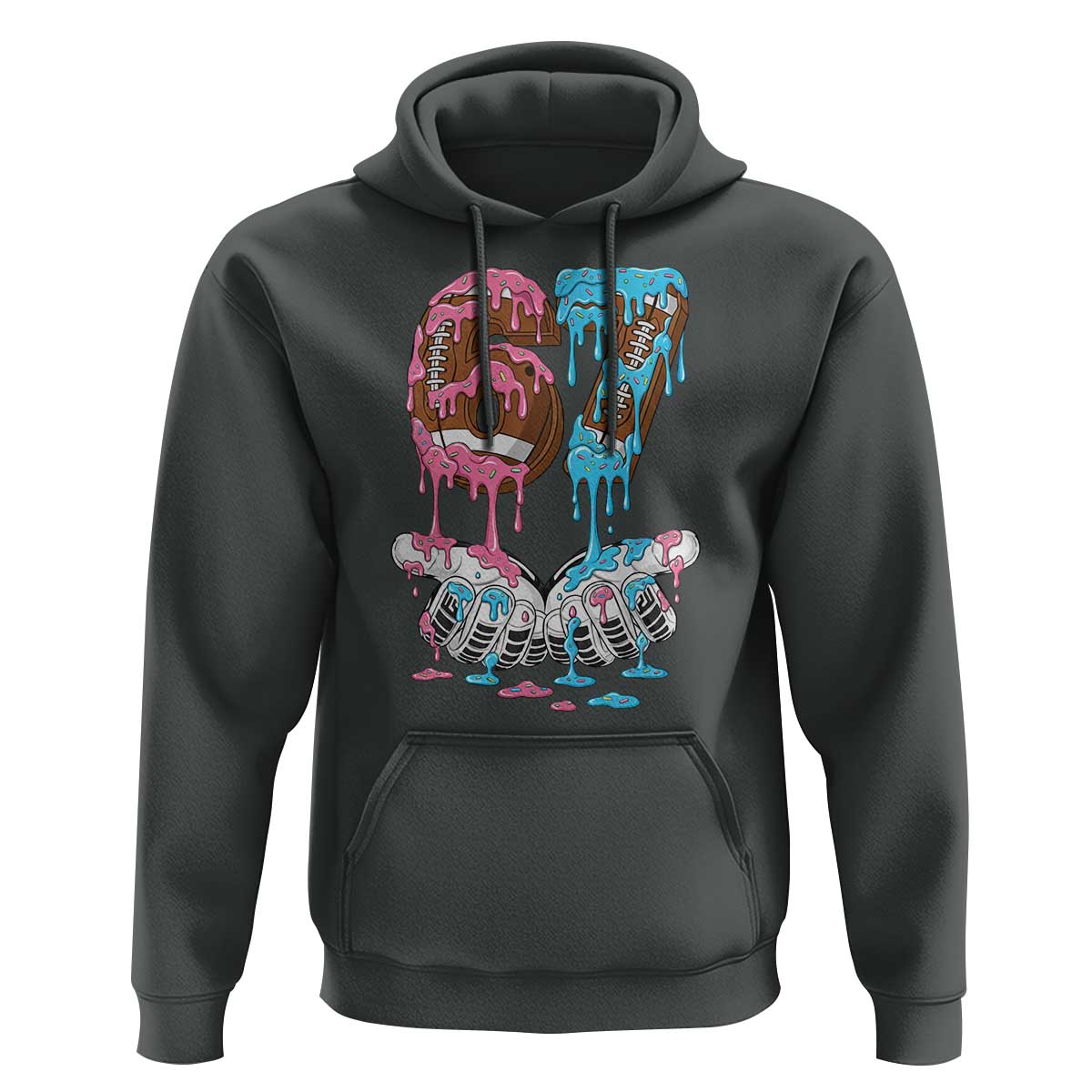 67 Football Meme Hoodie Six Seven Sports American Football Ice Cream Drip - Wonder Print Shop