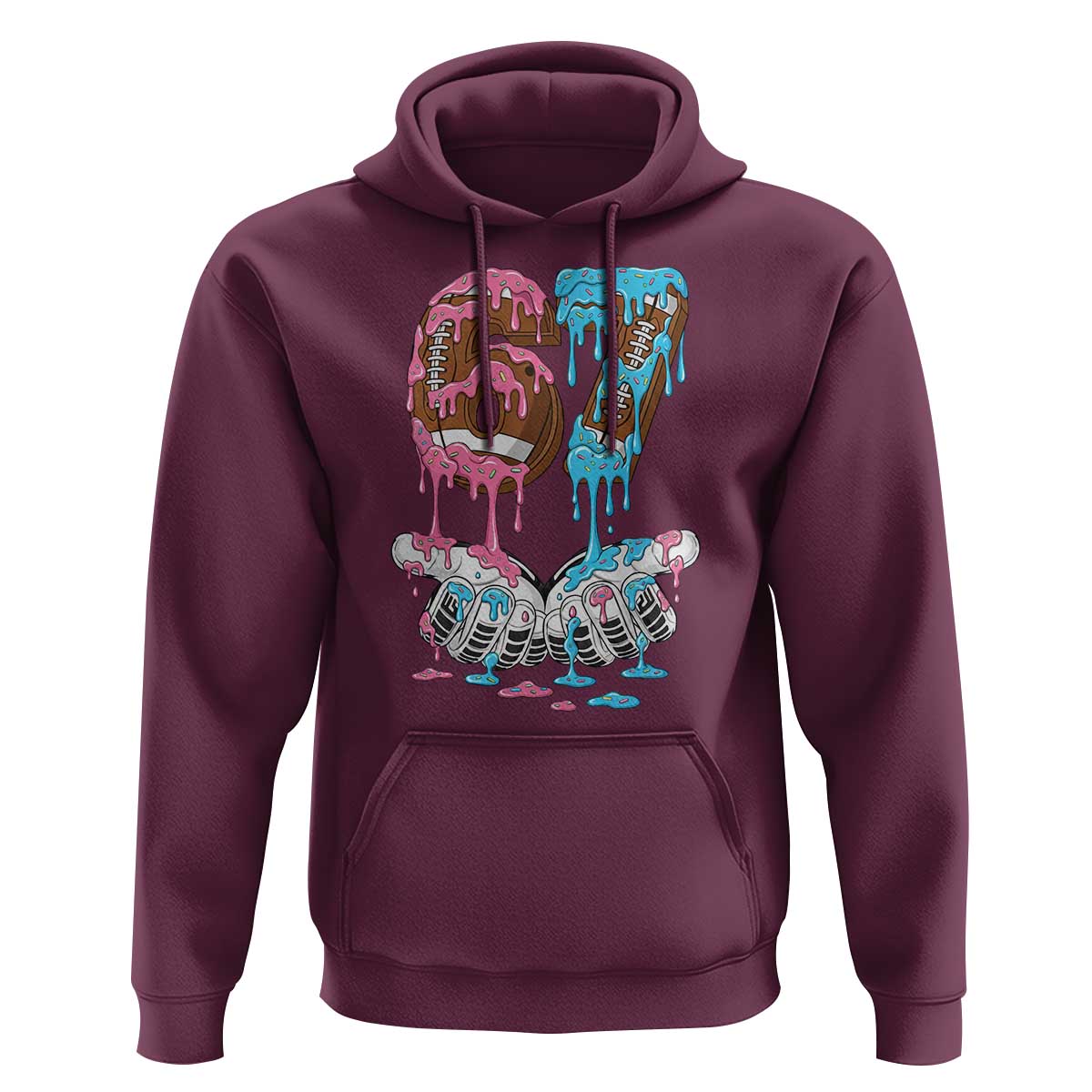 67 Football Meme Hoodie Six Seven Sports American Football Ice Cream Drip - Wonder Print Shop