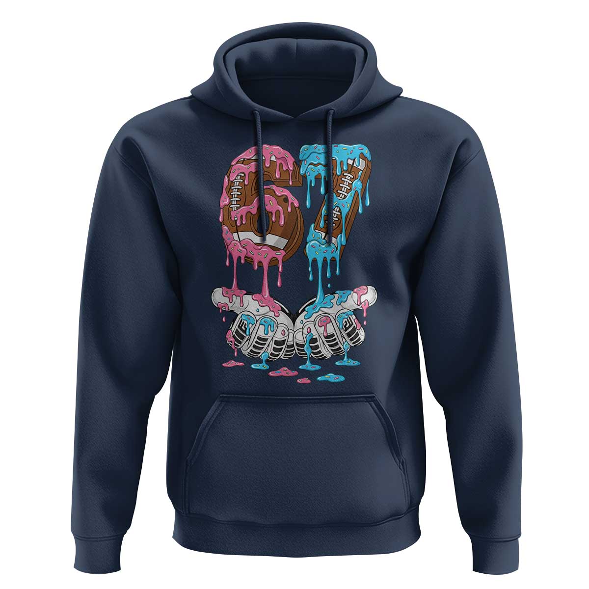 67 Football Meme Hoodie Six Seven Sports American Football Ice Cream Drip - Wonder Print Shop